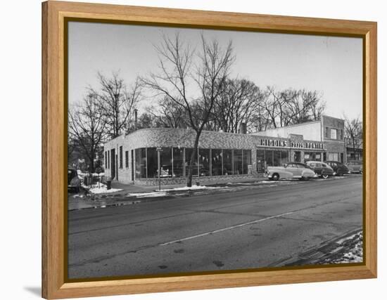 Outside of George Higgins Pontiac Dealership-Wallace Kirkland-Framed Premier Image Canvas