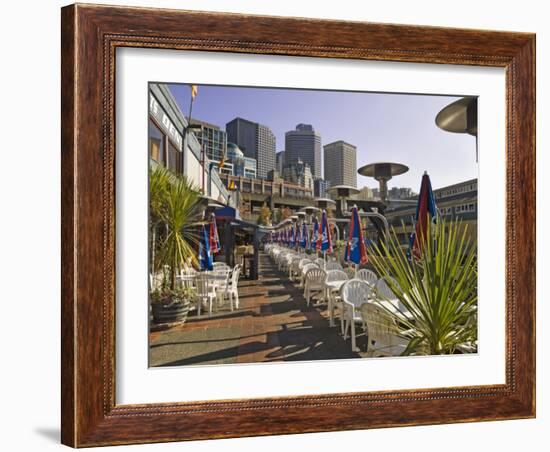 Outside Restaurant Dining Area, Seattle, Washington, USA-Janis Miglavs-Framed Photographic Print
