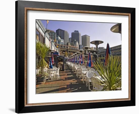 Outside Restaurant Dining Area, Seattle, Washington, USA-Janis Miglavs-Framed Photographic Print