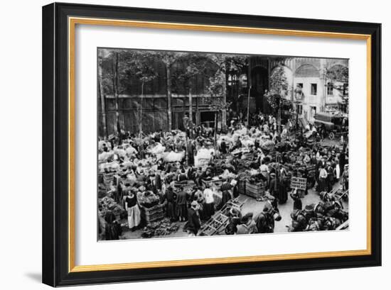 Outside the Central Market, Paris, 1931-Ernest Flammarion-Framed Giclee Print