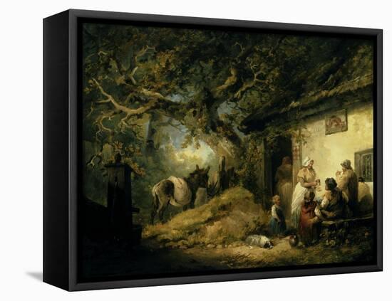 Outside the Dolphin Inn, 1792-George Morland-Framed Premier Image Canvas