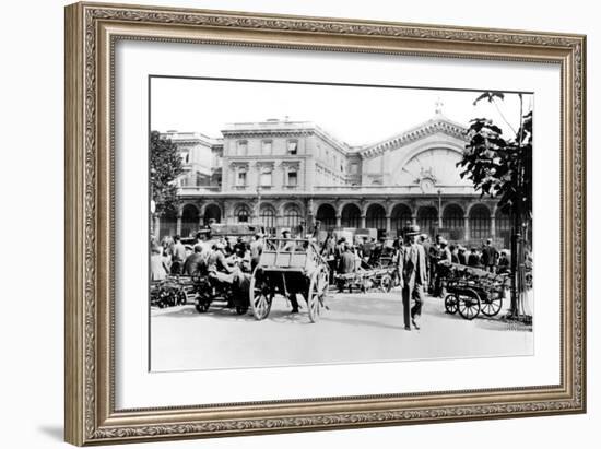 Outside the Gare De L'Est, German-Occupied Paris, September 1940-null-Framed Giclee Print