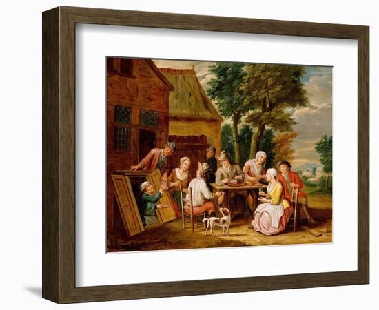 Outside the Inn (Oil on Panel)-Jan Havicksz. Steen-Framed Giclee Print