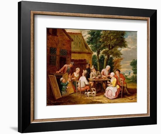 Outside the Inn (Oil on Panel)-Jan Havicksz. Steen-Framed Giclee Print