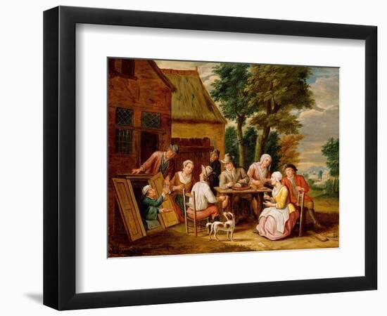 Outside the Inn (Oil on Panel)-Jan Havicksz. Steen-Framed Giclee Print