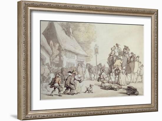 Outside the Inn-Thomas Rowlandson-Framed Giclee Print