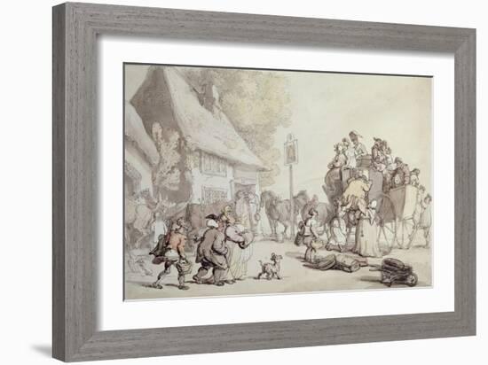 Outside the Inn-Thomas Rowlandson-Framed Giclee Print