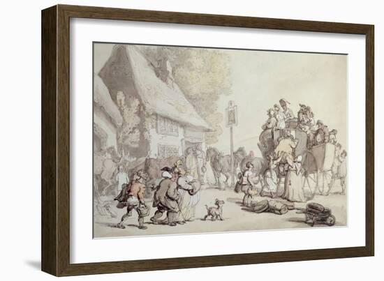 Outside the Inn-Thomas Rowlandson-Framed Giclee Print