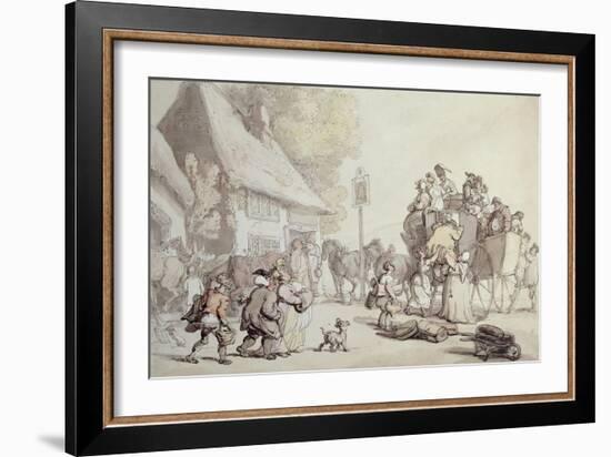 Outside the Inn-Thomas Rowlandson-Framed Giclee Print