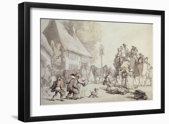 Outside the Inn-Thomas Rowlandson-Framed Giclee Print