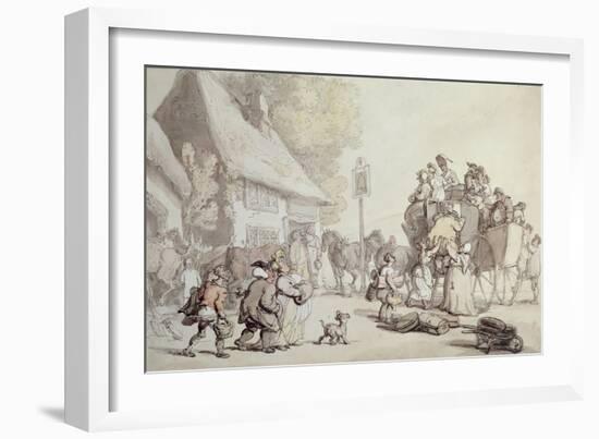 Outside the Inn-Thomas Rowlandson-Framed Giclee Print