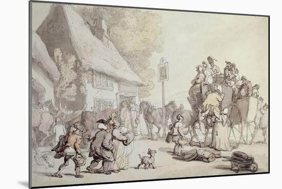 Outside the Inn-Thomas Rowlandson-Mounted Giclee Print