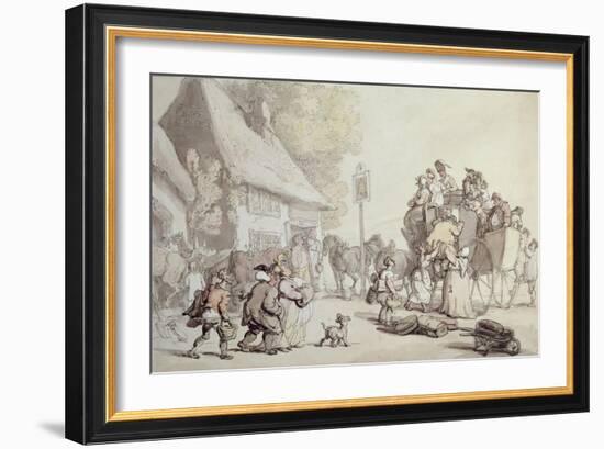 Outside the Inn-Thomas Rowlandson-Framed Giclee Print