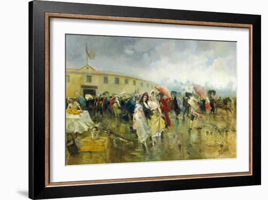 Outside the Plaza De Toros, Madrid, 1897-Eugenio Lucas Villamil-Framed Giclee Print