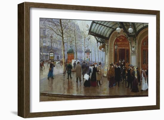 Outside the Theatre Du Vaudeville, Paris-Jean Béraud-Framed Giclee Print