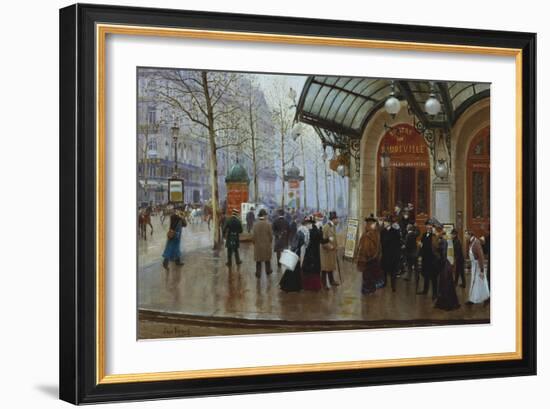 Outside the Theatre Du Vaudeville, Paris-Jean Béraud-Framed Giclee Print