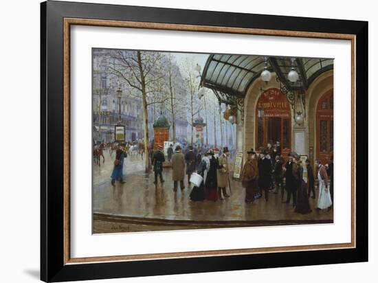 Outside the Theatre Du Vaudeville, Paris-Jean Béraud-Framed Giclee Print