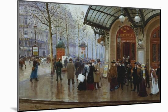 Outside the Theatre Du Vaudeville, Paris-Jean Béraud-Mounted Giclee Print