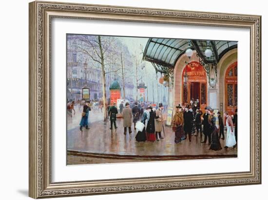 Outside the Vaudeville Theatre, Paris-Jean Béraud-Framed Giclee Print