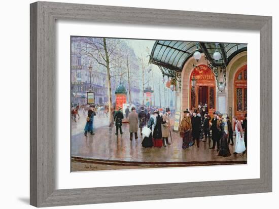 Outside the Vaudeville Theatre, Paris-Jean Béraud-Framed Giclee Print