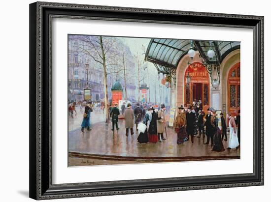 Outside the Vaudeville Theatre, Paris-Jean Béraud-Framed Giclee Print