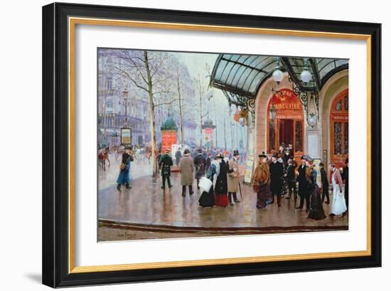 Outside the Vaudeville Theatre, Paris-Jean Béraud-Framed Giclee Print