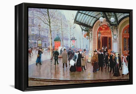 Outside the Vaudeville Theatre, Paris-Jean Béraud-Framed Premier Image Canvas