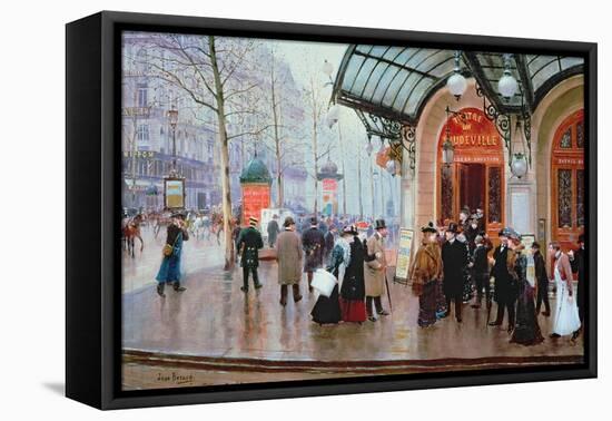 Outside the Vaudeville Theatre, Paris-Jean Béraud-Framed Premier Image Canvas