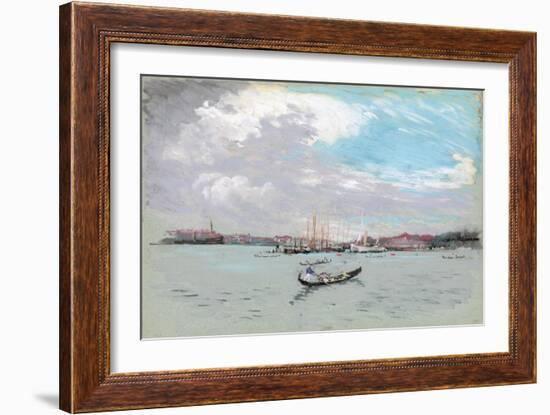 Outside Venice (Lagoon and Gondola)-Joseph Pennell-Framed Giclee Print