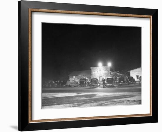 Outside View of Popular Roadhouse During Kansas Prohibition-null-Framed Photographic Print