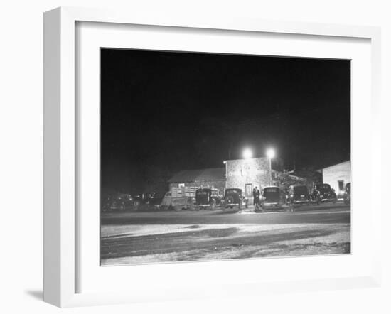 Outside View of Popular Roadhouse During Kansas Prohibition-null-Framed Photographic Print