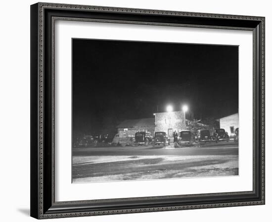 Outside View of Popular Roadhouse During Kansas Prohibition-null-Framed Photographic Print