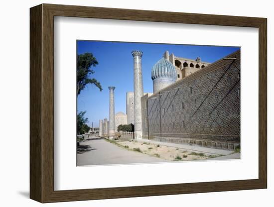 Outside wall of Shir-Dar Madrasa, Samarkand, c20th century-CM Dixon-Framed Photographic Print