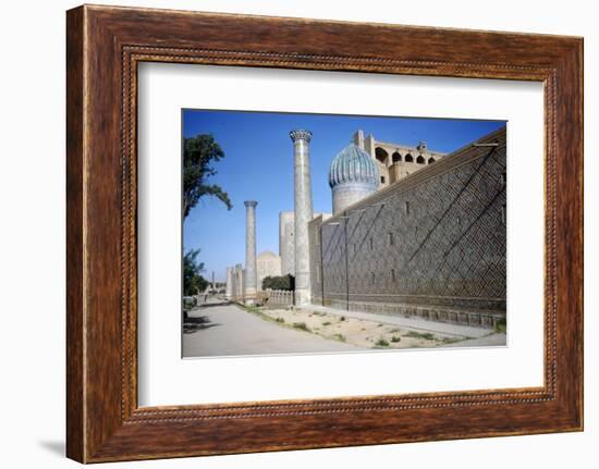 Outside wall of Shir-Dar Madrasa, Samarkand, c20th century-CM Dixon-Framed Photographic Print