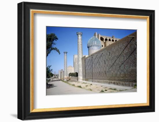 Outside wall of Shir-Dar Madrasa, Samarkand, c20th century-CM Dixon-Framed Photographic Print