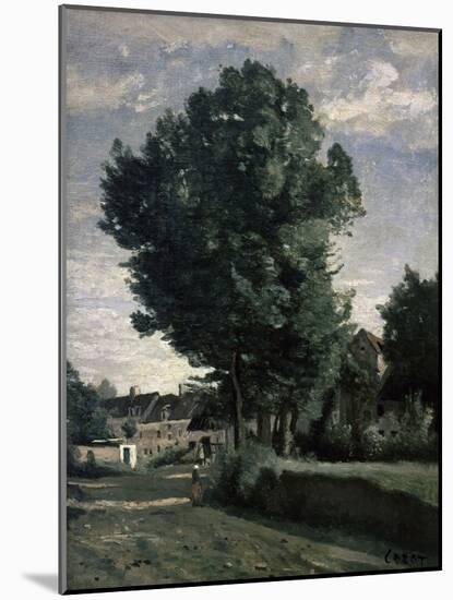 Outskirts of a Village Near Beauvais, Ca. 1850-Jean-Baptiste-Camille Corot-Mounted Giclee Print