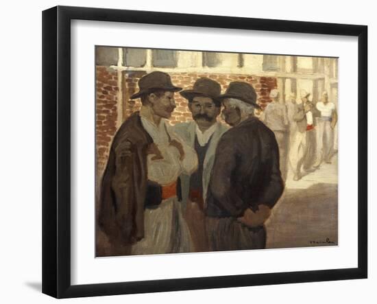 Ouvriers Du Batiment' ('Construction Workers), C1911-Theophile Alexandre Steinlen-Framed Giclee Print