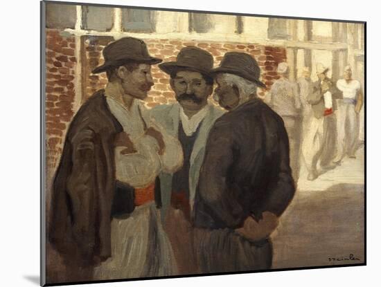 Ouvriers Du Batiment' ('Construction Workers), C1911-Theophile Alexandre Steinlen-Mounted Giclee Print