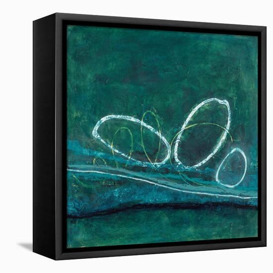 Oval Blues 1-Filippo Ioco-Framed Stretched Canvas