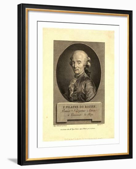 Oval Head-And-Shoulders Portrait of French Balloonist Jean-François Pilâtre De Rozier-null-Framed Giclee Print