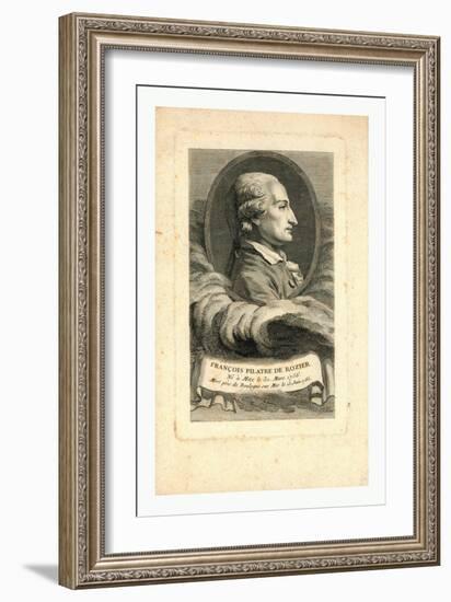 Oval Head-And-Shoulders Profile Portrait of French Balloonist Jean-François Pilâtre De Rozier-null-Framed Giclee Print