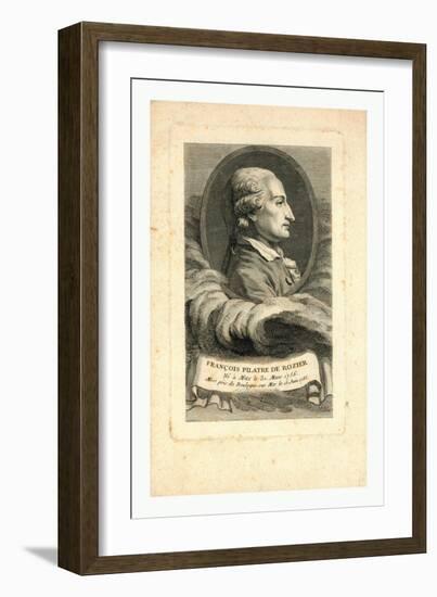 Oval Head-And-Shoulders Profile Portrait of French Balloonist Jean-François Pilâtre De Rozier-null-Framed Giclee Print