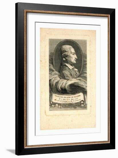 Oval Head-And-Shoulders Profile Portrait of French Balloonist Jean-François Pilâtre De Rozier-null-Framed Giclee Print