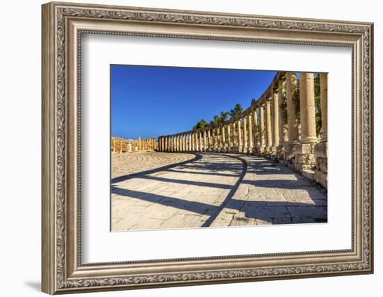 Oval Plaza, 160 Ionic Columns, Jerash, Jordan.-William Perry-Framed Photographic Print