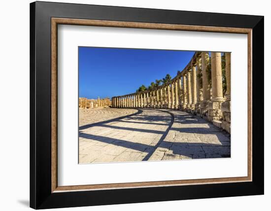 Oval Plaza, 160 Ionic Columns, Jerash, Jordan.-William Perry-Framed Photographic Print