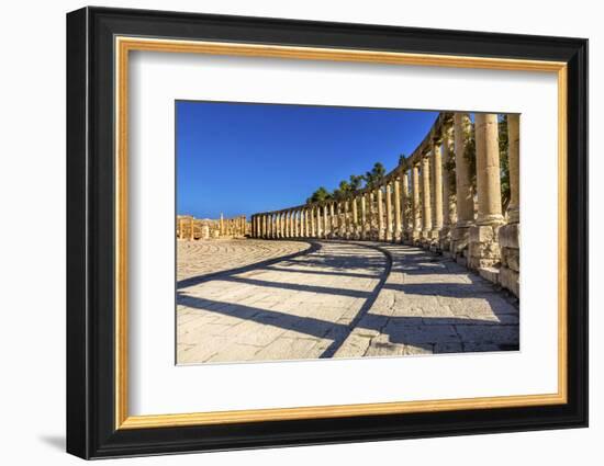 Oval Plaza, 160 Ionic Columns, Jerash, Jordan.-William Perry-Framed Photographic Print