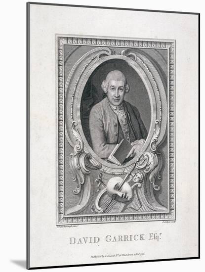 Oval Portrait of David Garrick, 1776-J Collyer-Mounted Giclee Print