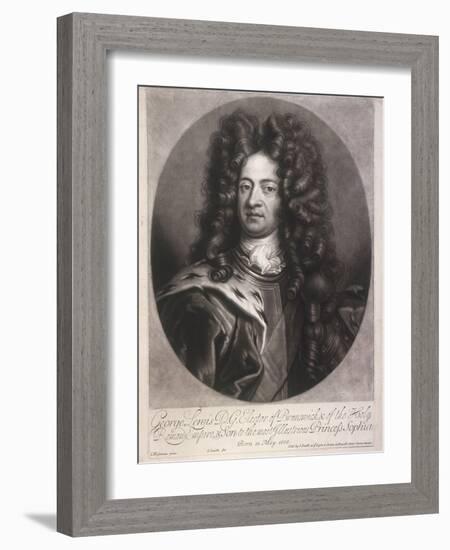 Oval Portrait of George I, King of Great Britain, C1700-Joseph Smith-Framed Giclee Print