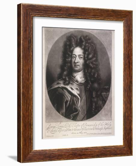 Oval Portrait of George I, King of Great Britain, C1700-Joseph Smith-Framed Giclee Print