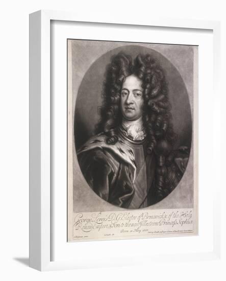 Oval Portrait of George I, King of Great Britain, C1700-Joseph Smith-Framed Giclee Print